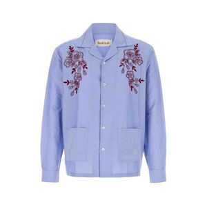 Baziszt Men Powder Blue Cotton Blend Celeste Shirt